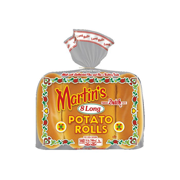 Frozen Martin’s Long Potato Roll – Hotdog Bun | 8pc