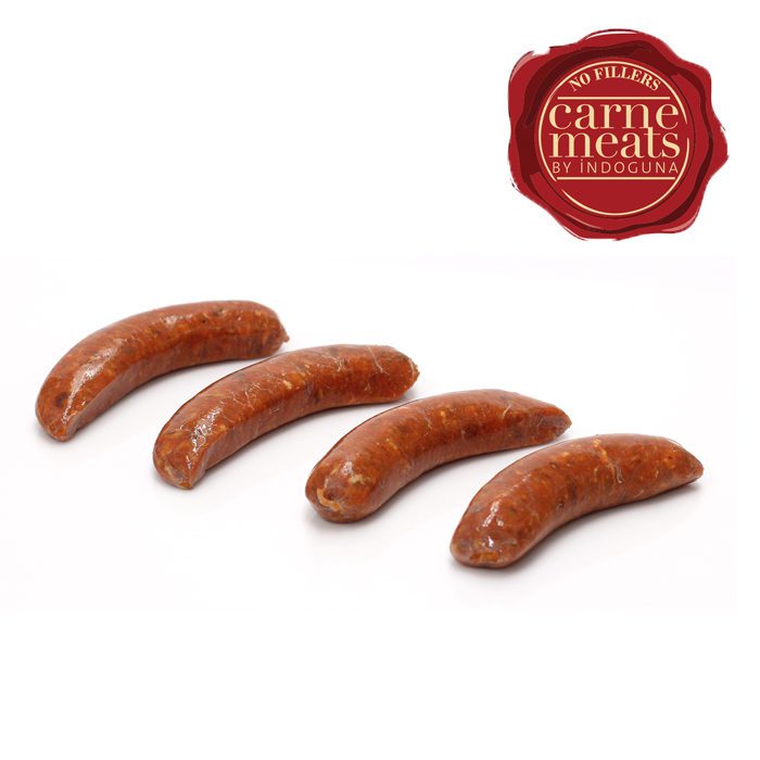 Frozen Raw Coarse Beef Chorizo Sausages, Natural Casing | 45g | 1kg